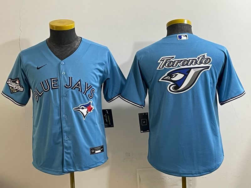 Youth 2025 Nike Toronto Blue Jays Blank Light Blue Game MLB Jersey 04